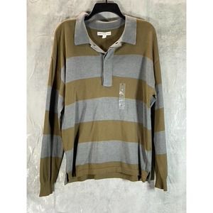 And Now This Men's Olive Knit Striped Pullover Long-Sleeve Sweater SZ S